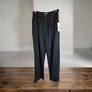 Reformation High Rise Relaxed Wide Leg Trouser Pants Size Black Work NWT